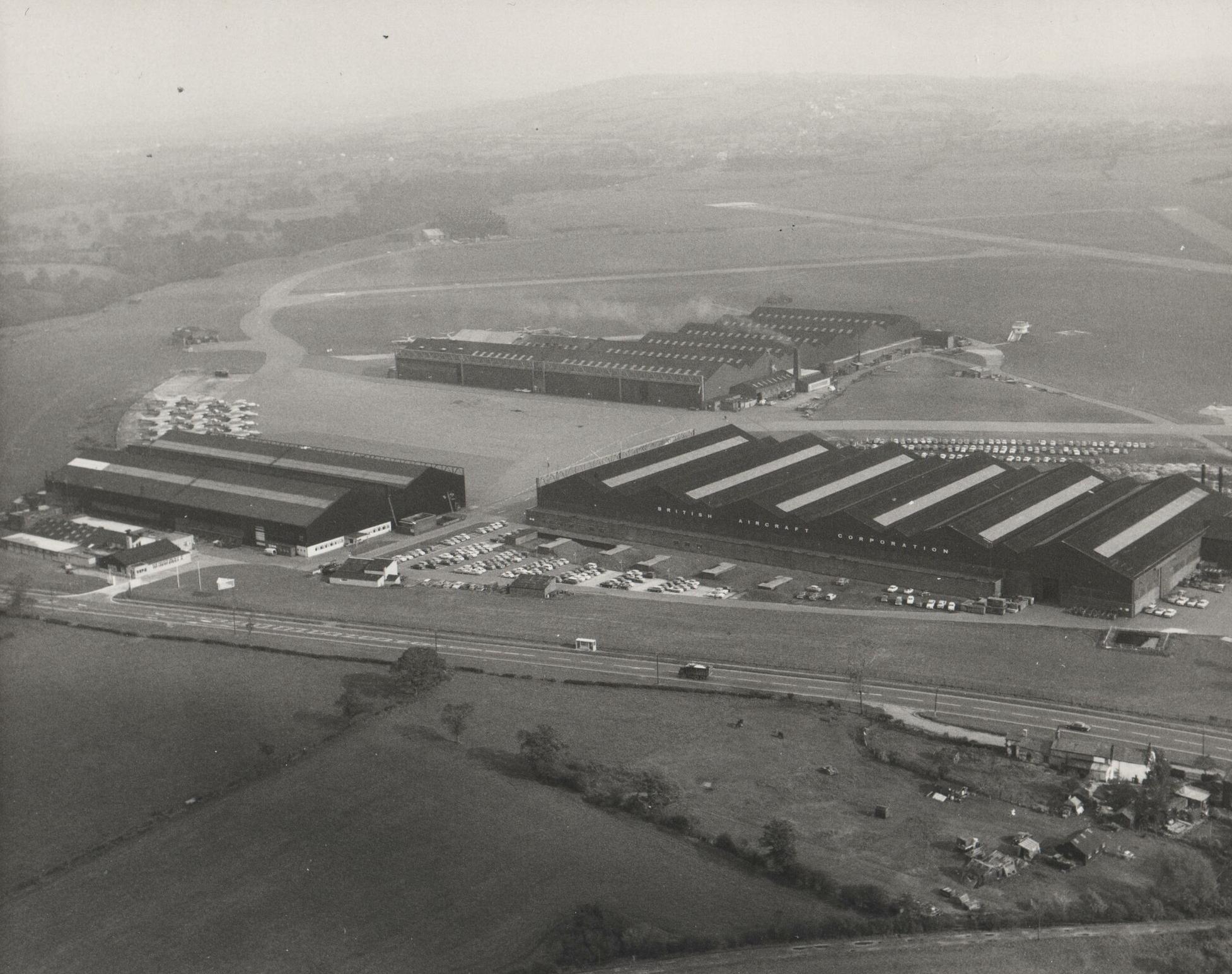 Aerial view of Samlesbury.