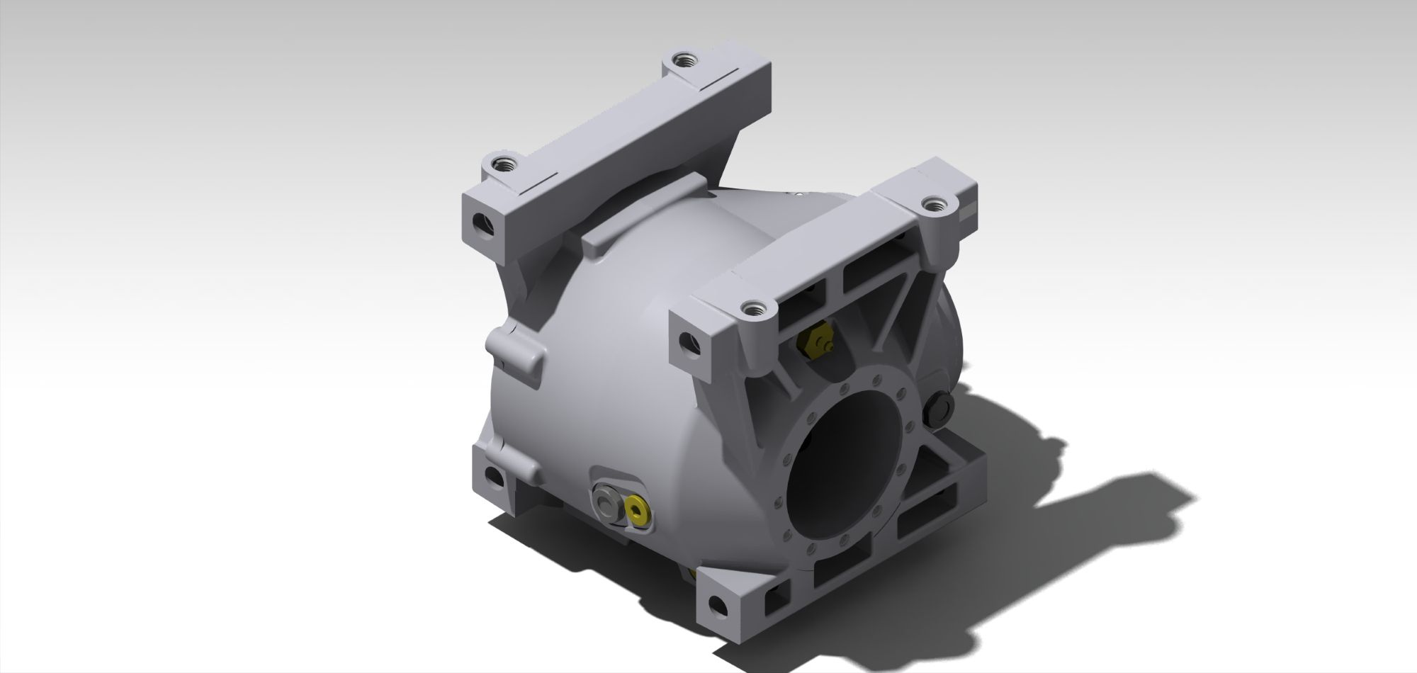 Computer rendering of a bevel gear unit casting