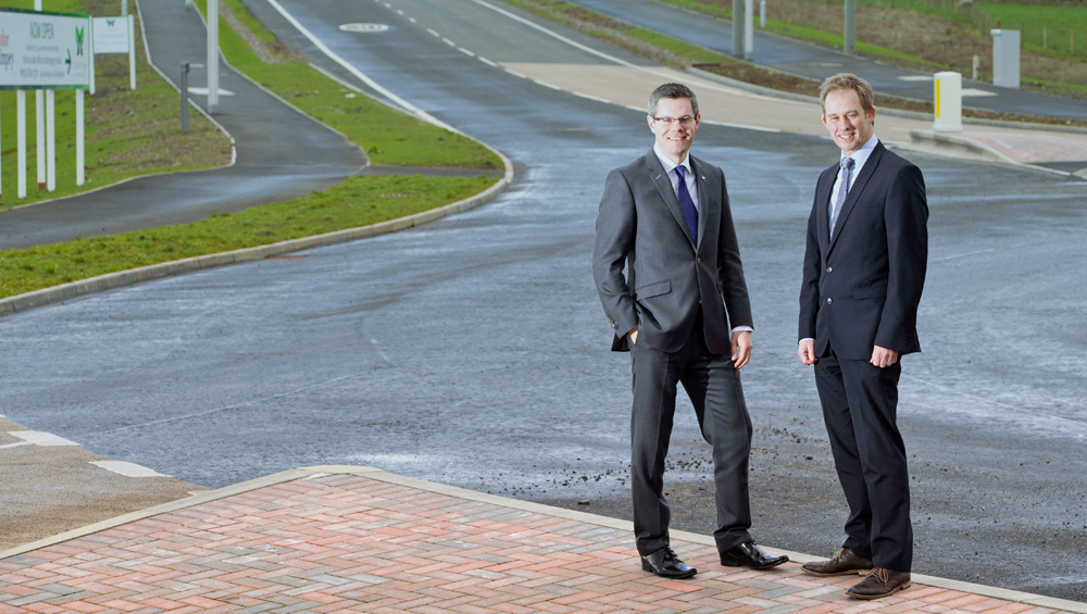 Derek Mackay MSP and Chris Peat at Bishopton