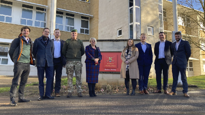 Harriet Wheeler and the BAE Systems team with Sally Wareham MBCS FdA