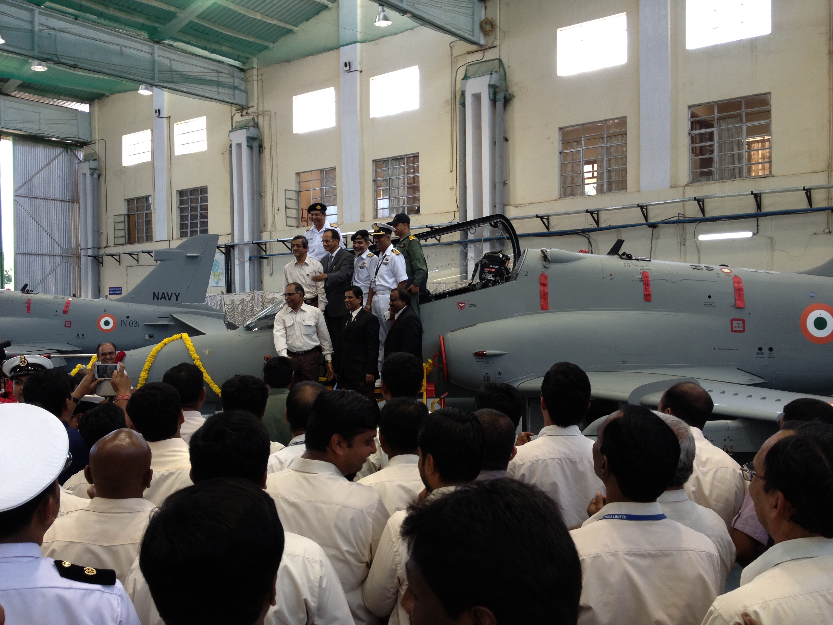 Dr R.K. Tyagi – Chairman, Hindustan Aeronautics Limited  hands over Indian Navy's first Hawk Advanced Jet Trainer  to Deputy Chief of Naval Staff  - Vice Admiral Pradeep Chatterjee (AVSM NM)