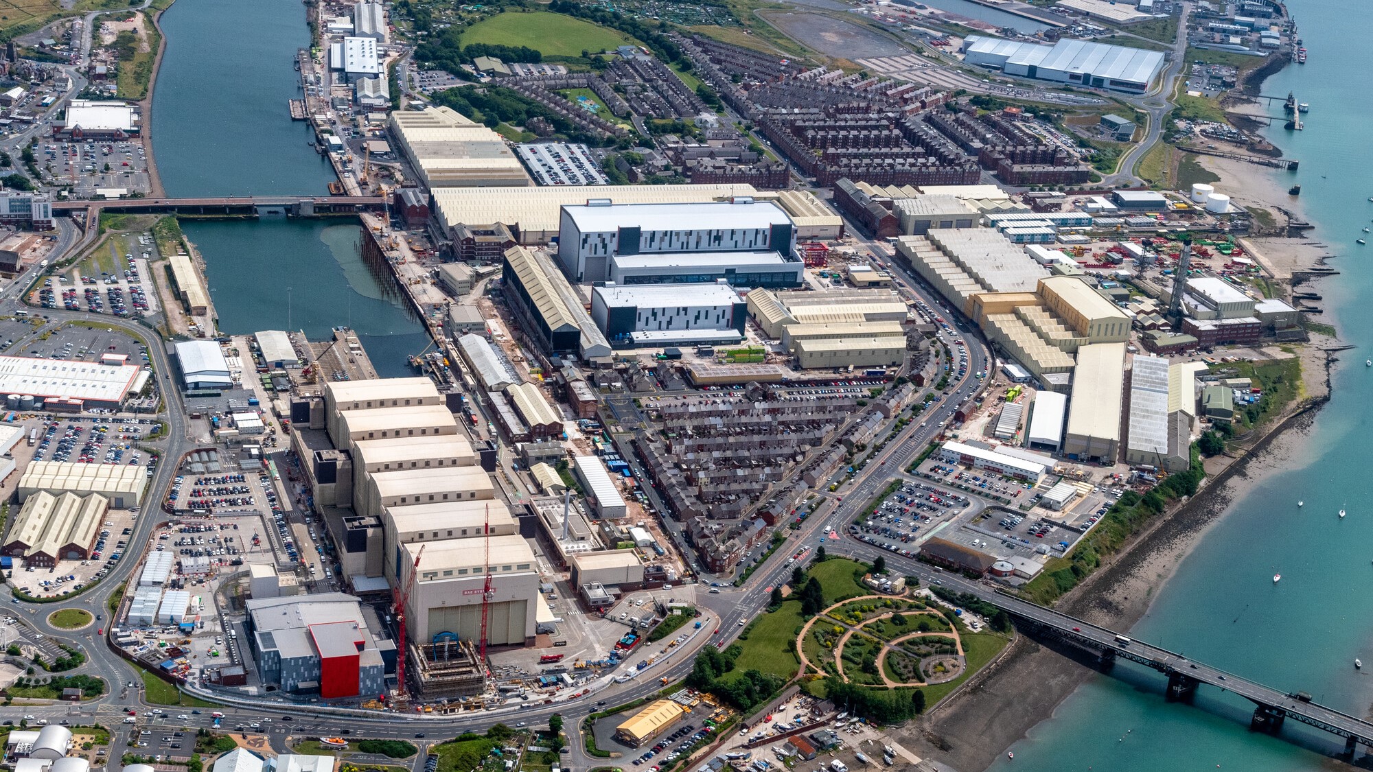 An aerial view of our site in Barrow-in-Furness