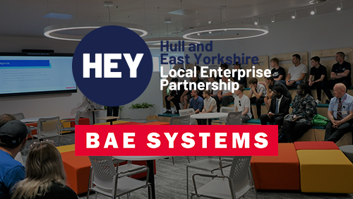Image of parents engagement evet at Brough and BAE Systems and HEYLEP logo