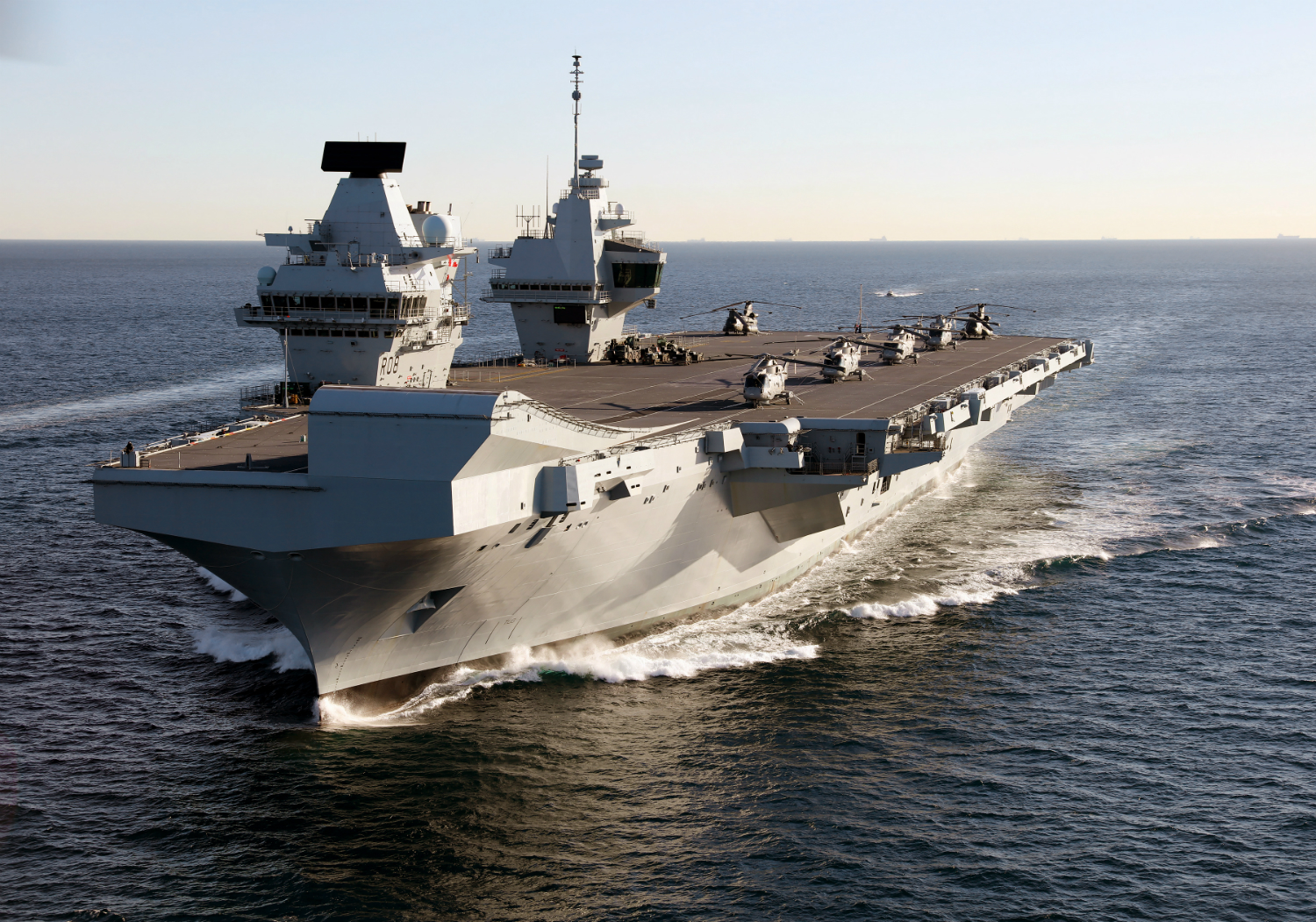 Image of HMS Queen Elizabeth taken during journey to US for 2018 sea trials