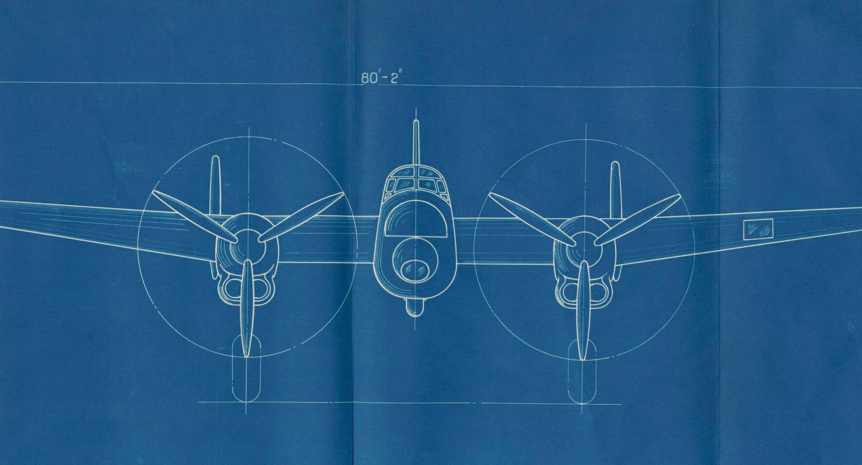 Front view diagram of an Avro 679 Manchester from type record.