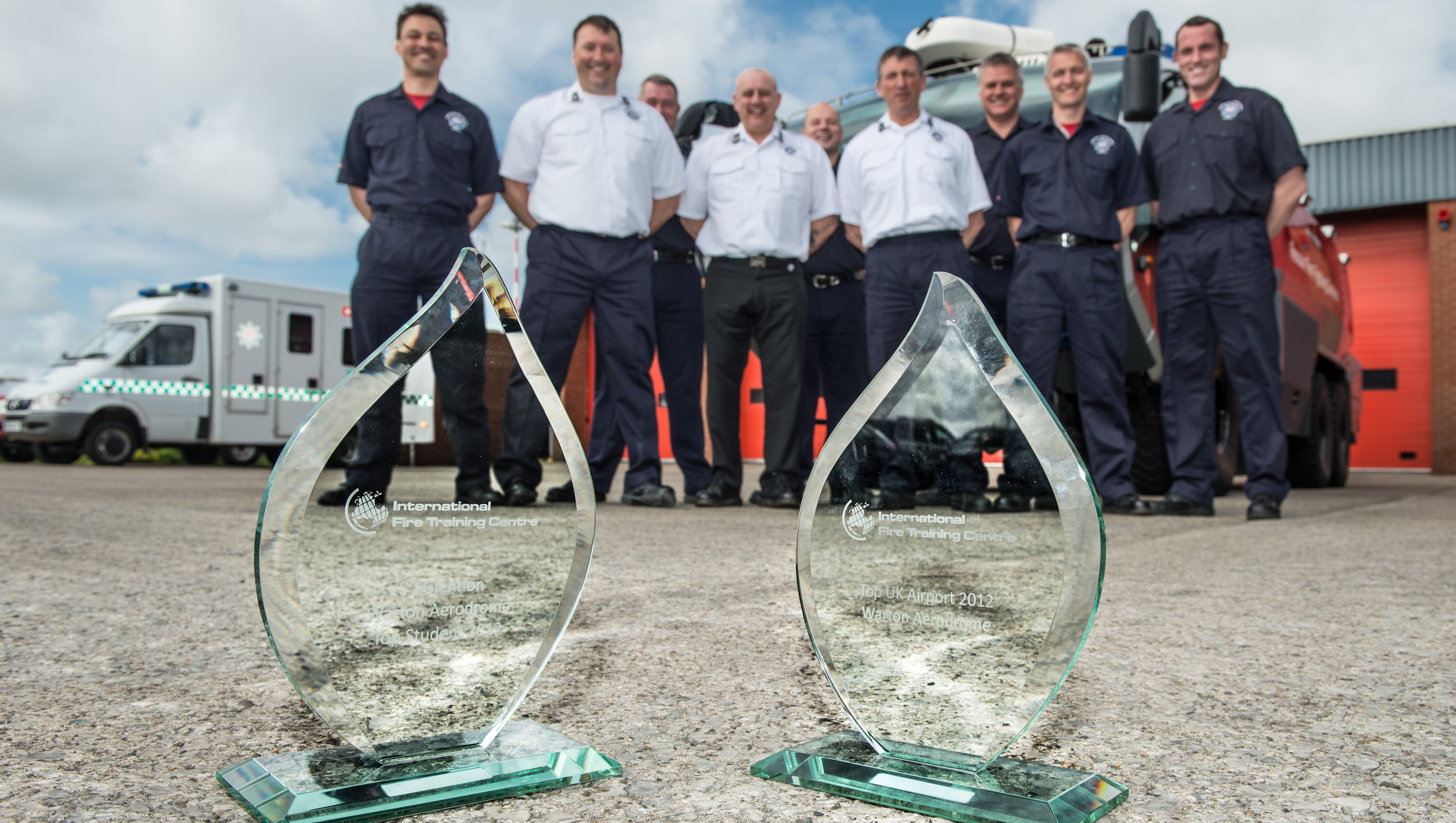 Members of our Warton Rescue and Fire Fighting team receive Aviation Fire Training Awards.