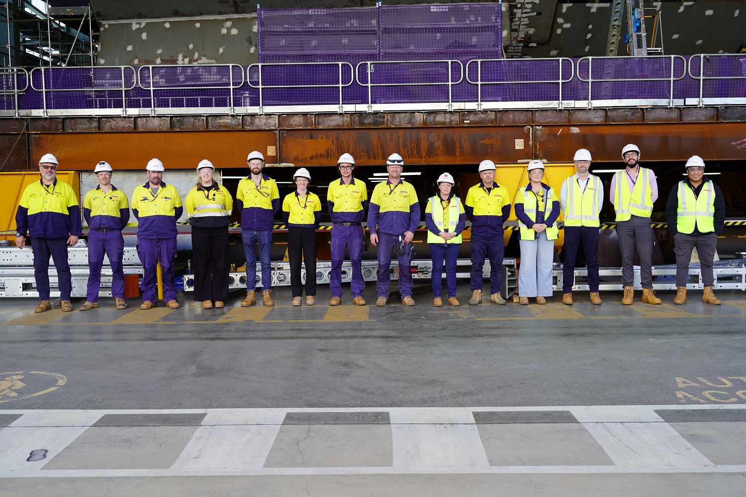 A group of team members from the Hunter Class Frigate Program