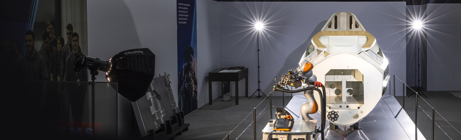 The fuselage demonstrator is an example of work undertaken at Factory of the Future in Lancashire, on display at FIA 2022