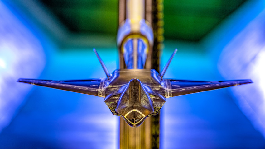 Image showing scale model in wind tunnel