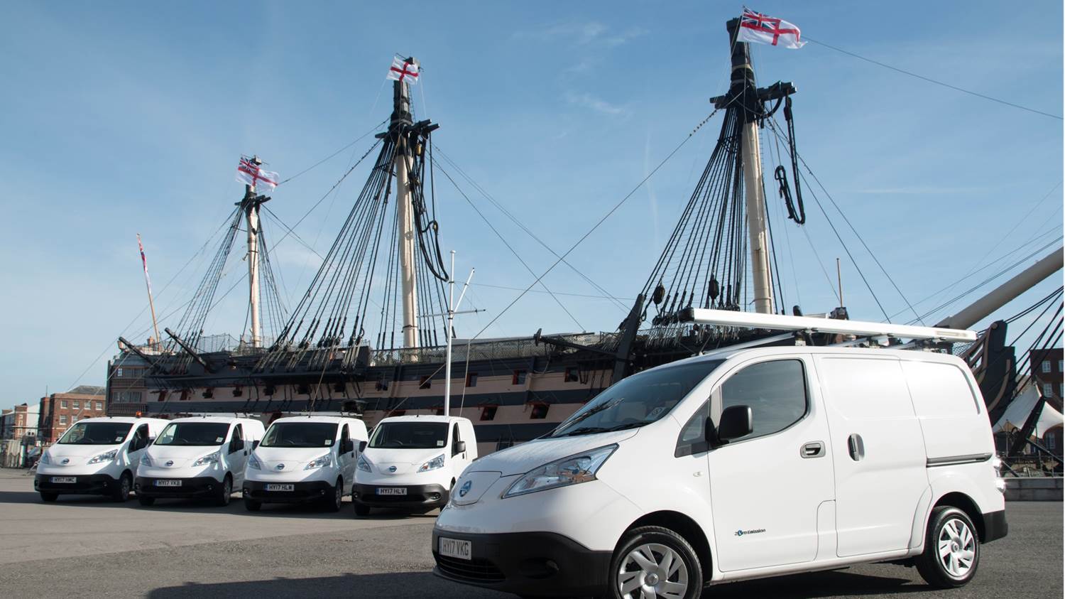 The first batch of all-electric Nissan e-NV200s have arrived at Portsmouth Naval Base.
