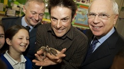 Nick Baker and Dick Olver supporting the launch of the schools roadshow