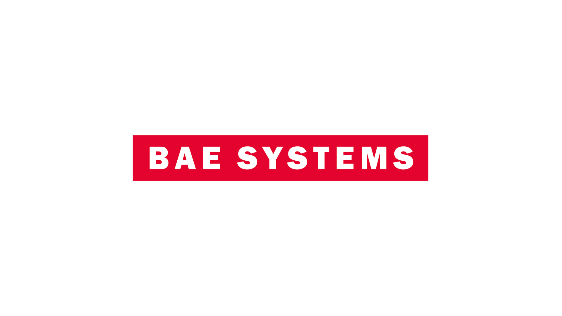BAE Systems wordmark logo on 16x9 (with more white space)