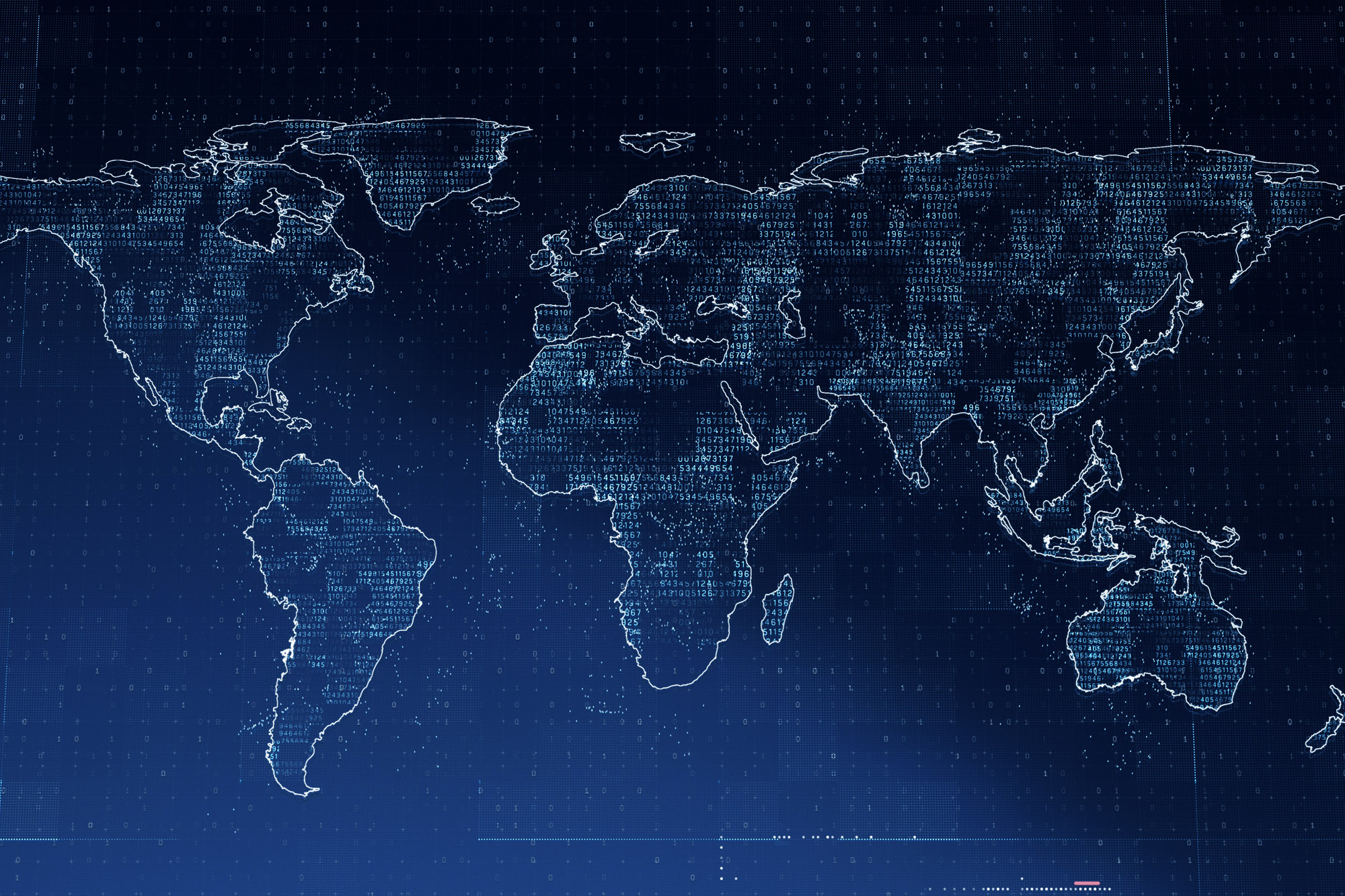 Digital image of world map with data