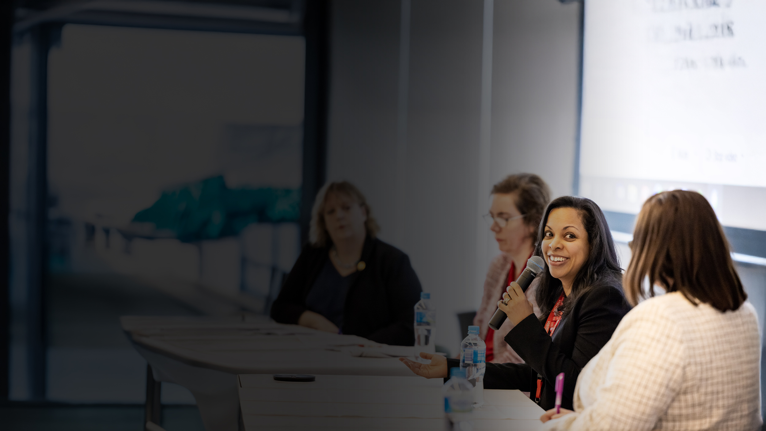 Female holding microphone