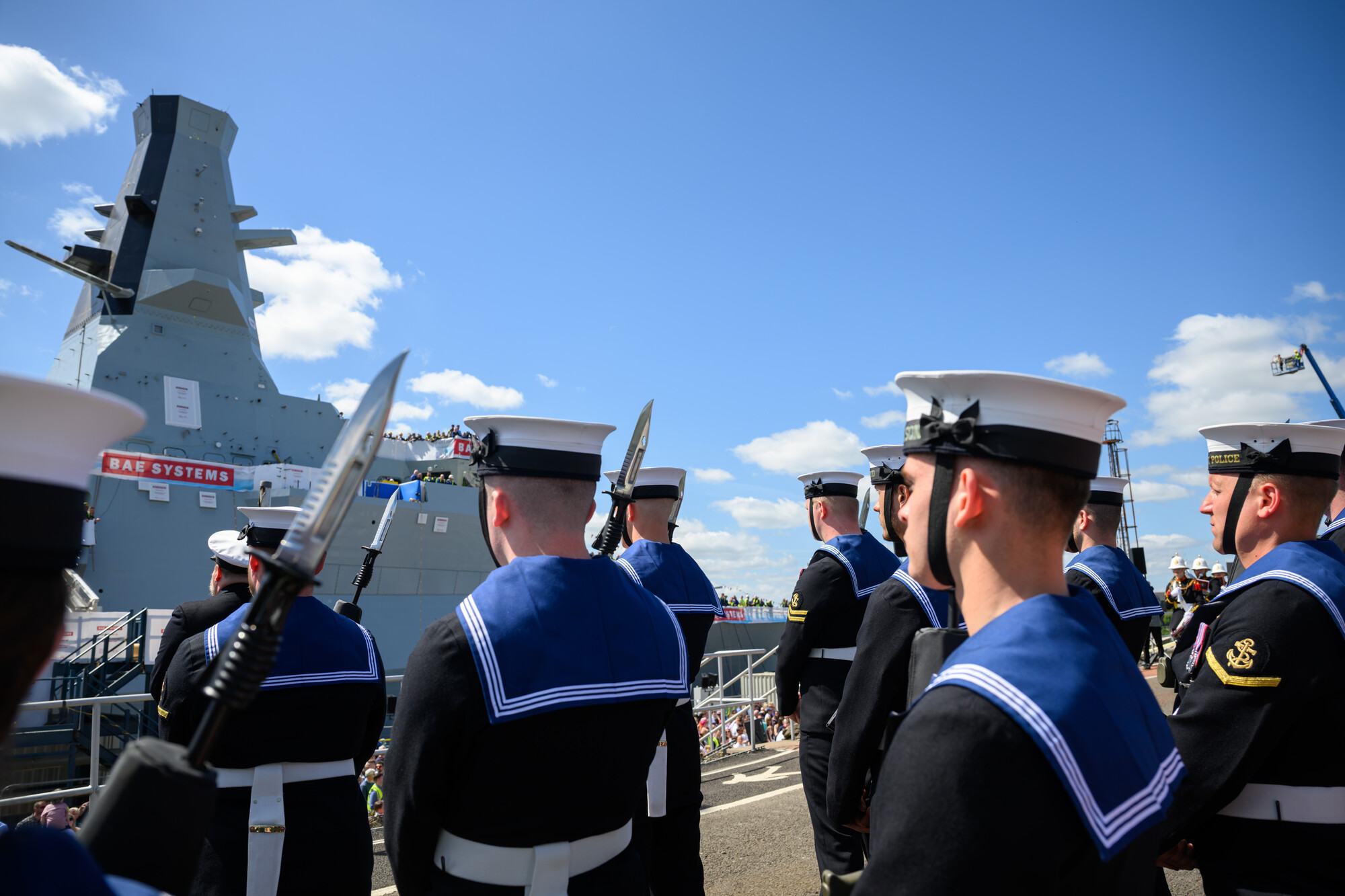 RN personnel at HMS Glasgow naming ceremony