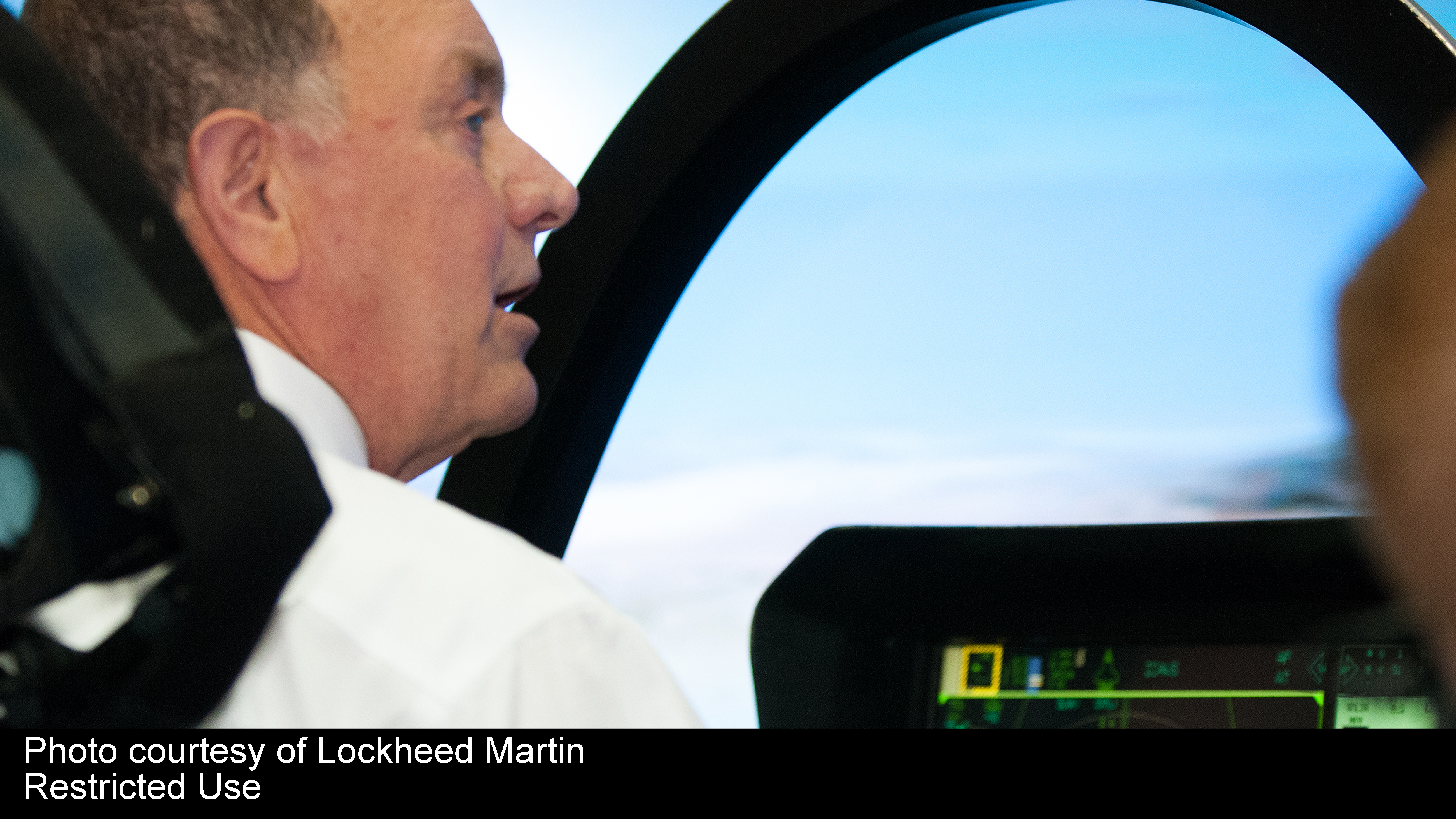 Congressman Hanna takes a ride in the F-35 cockpit demo