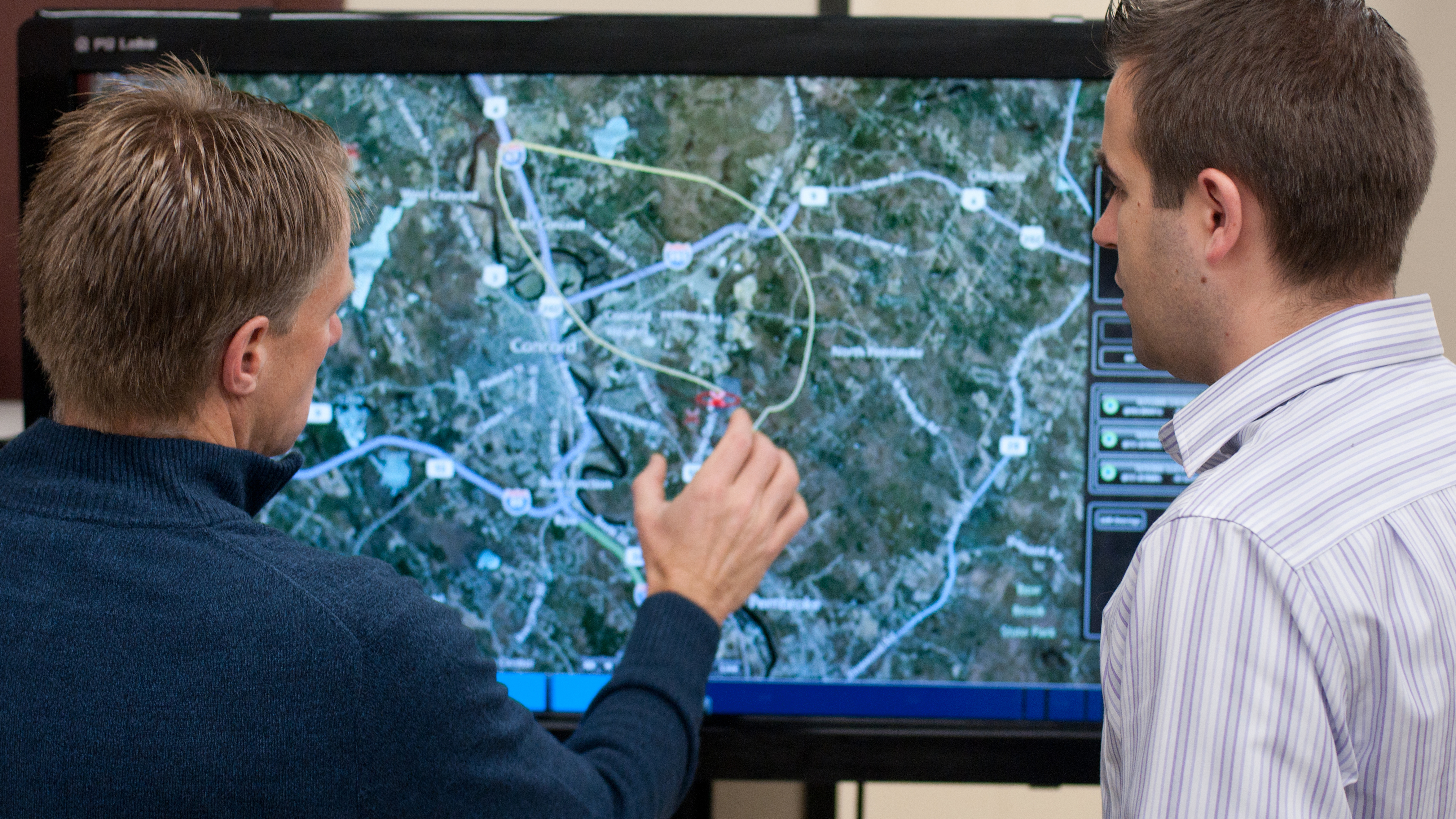 Demonstrating our Multi-INT system to SOCOM representatives.