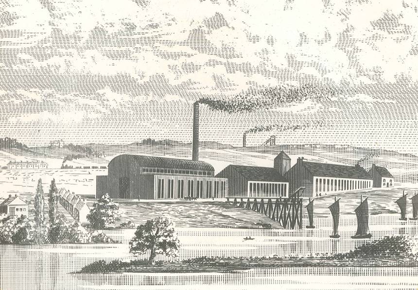View of W.G. Armstrong and Co Elswick Works in 1847.