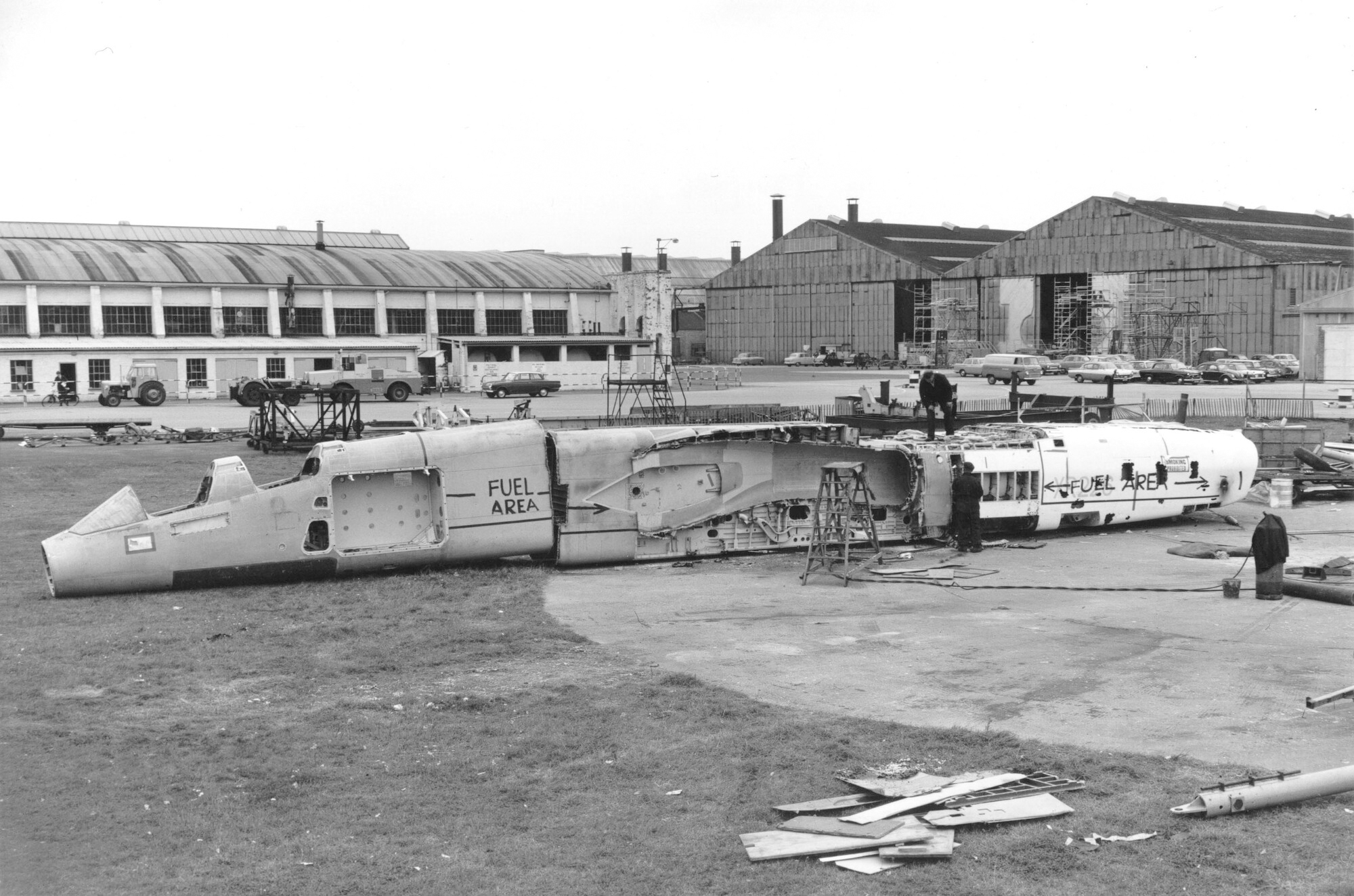 BAC TSR-2 - Scrapped incomplete fuselages at Weybridge factory, c.1964.