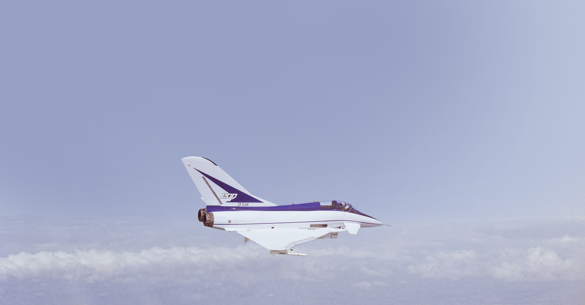 EAP Airborne with white clouds