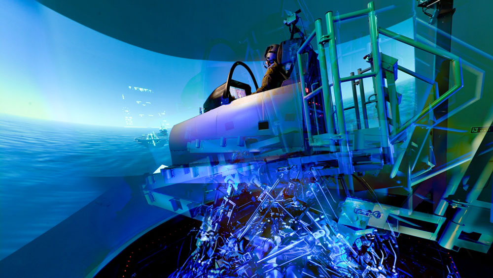 Broadcasting Service checks out the F-35 simulator