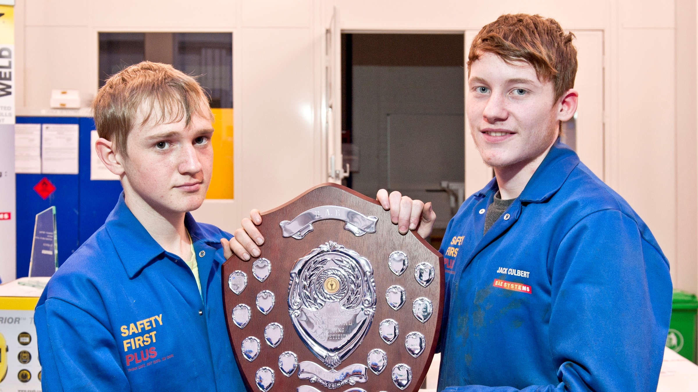 Proud duo with the Shipweld shield