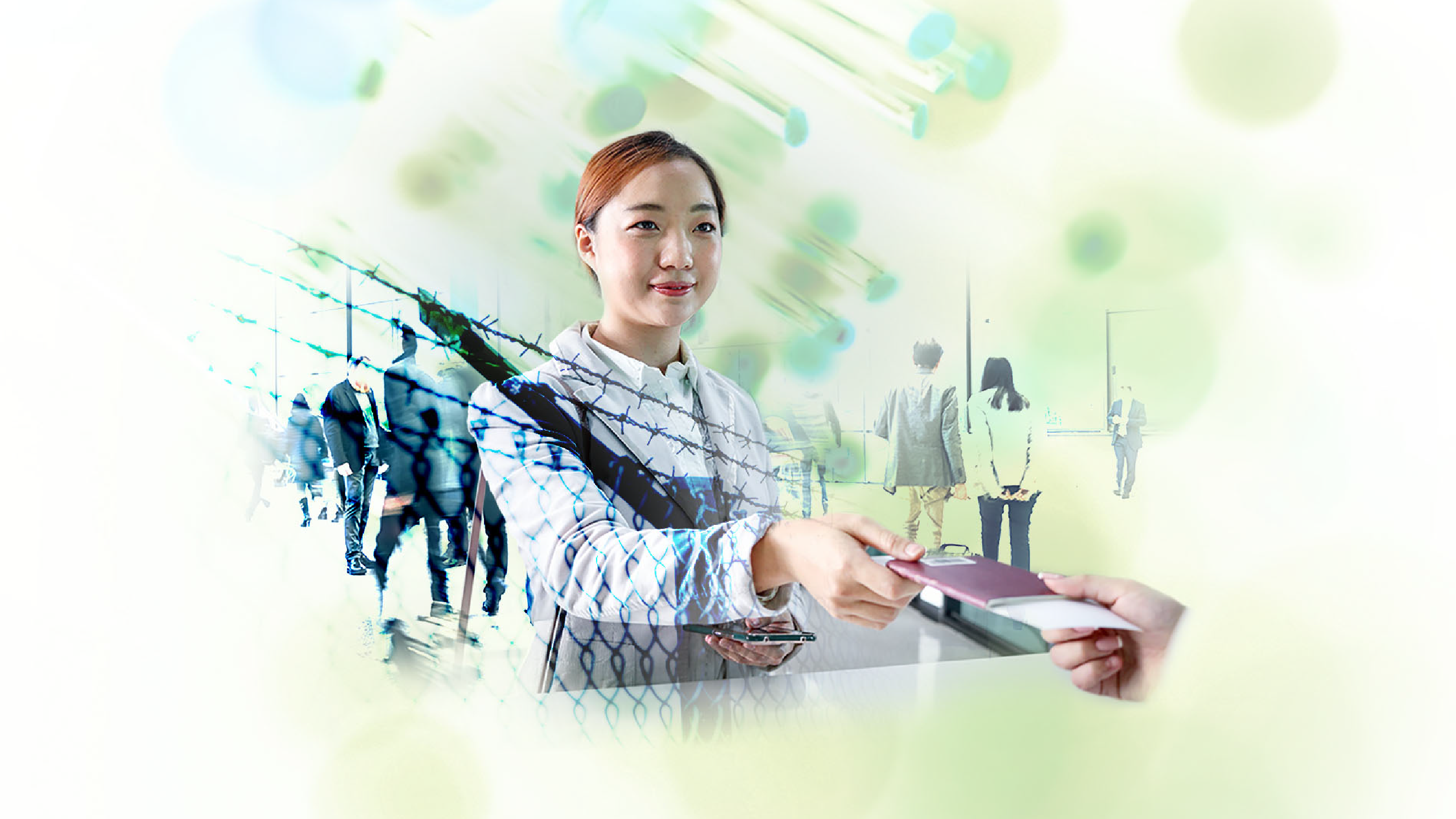 Abstract image of a person showing their passport 