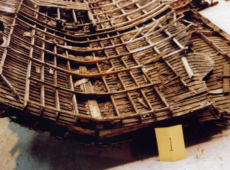 Remains of a flying boat recovered by BAE Systems at Warton