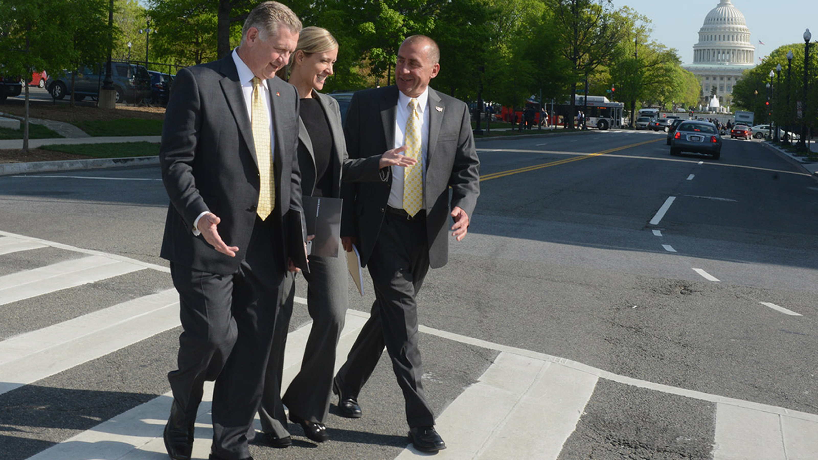 Jeff Adams of AMZ Corporation, Angela Kirk of Pegasus Steel and John Polacek of JWF Defense Systems