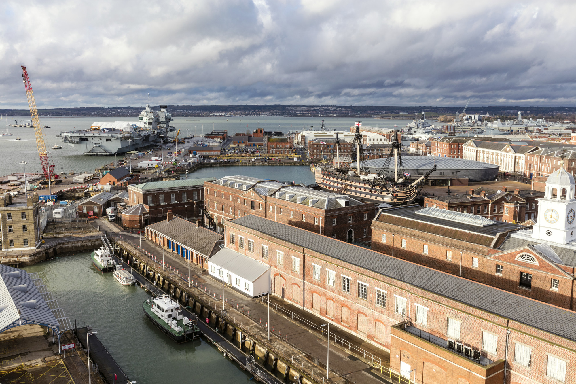 Aerial shot of Portsmouth Naval Base