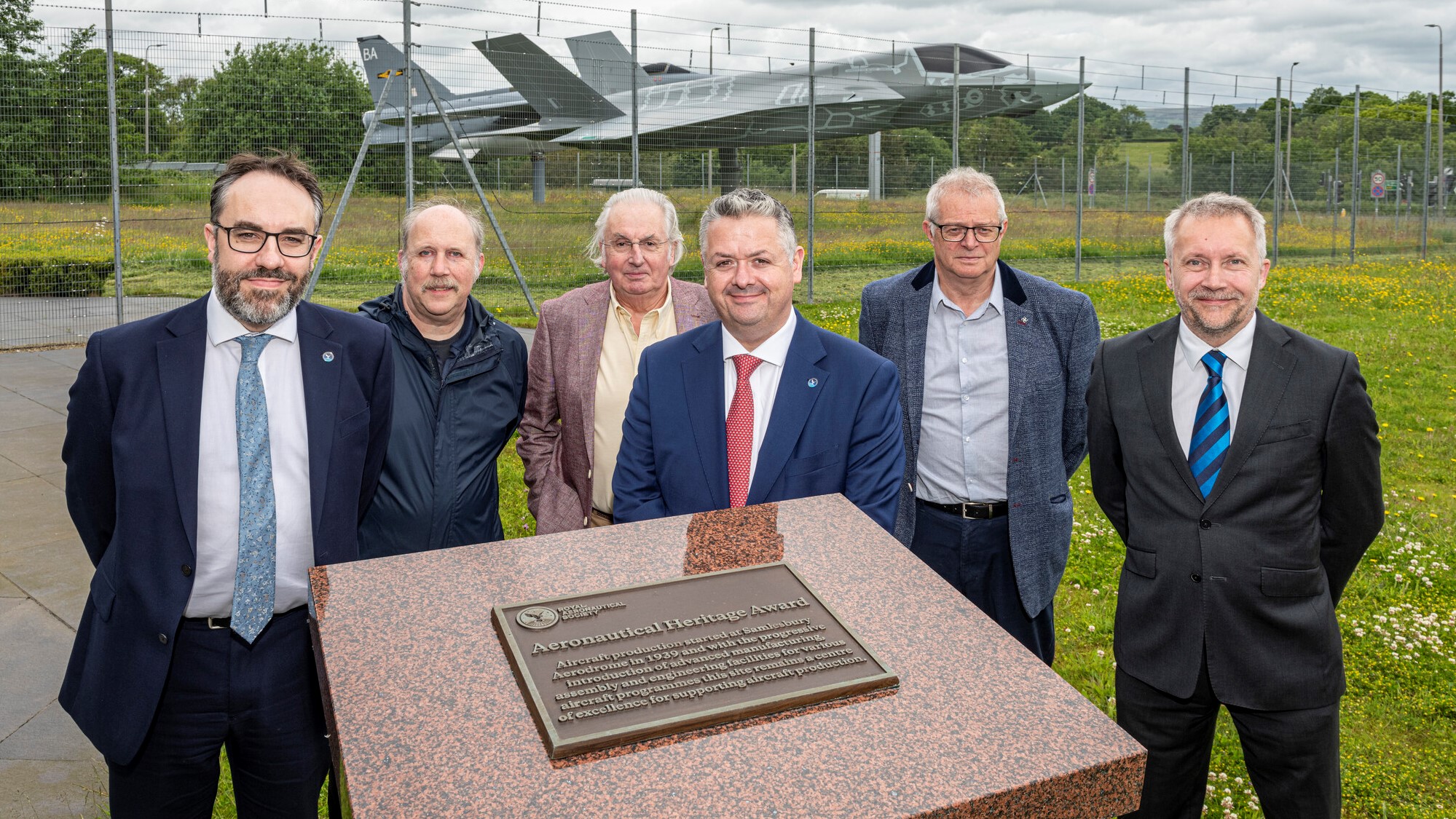 Aeronautical Heritage Award at Samlesbury in front of gate guardian jet