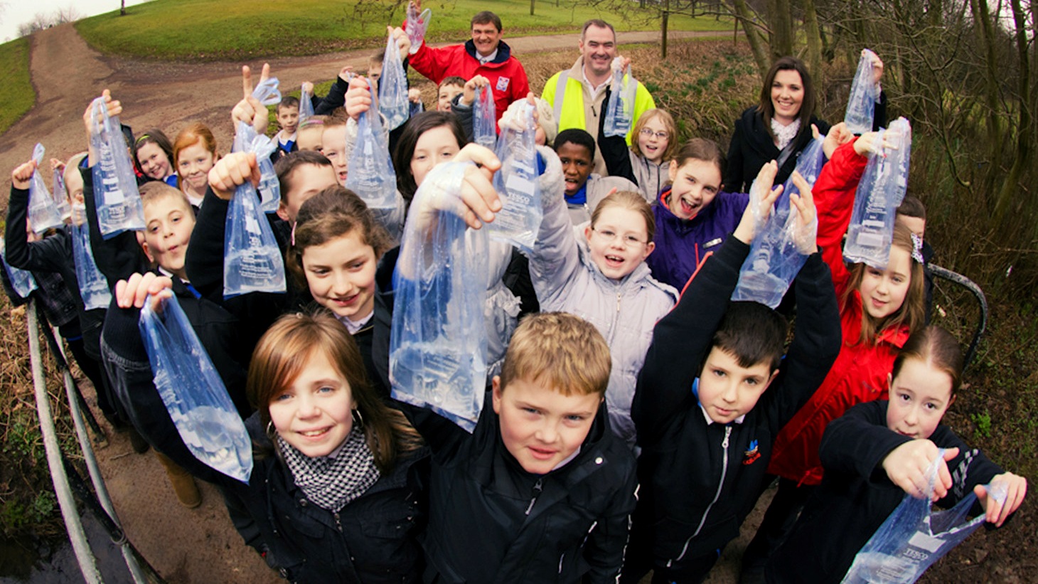 Blairdardie Primary pupils get ready to release their fish