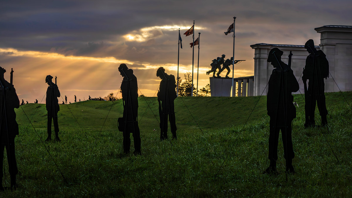 Standing with Giants - 1,475 silhouettes representing the servicemen – under British Command – who lost their lives during the D-Day operations.