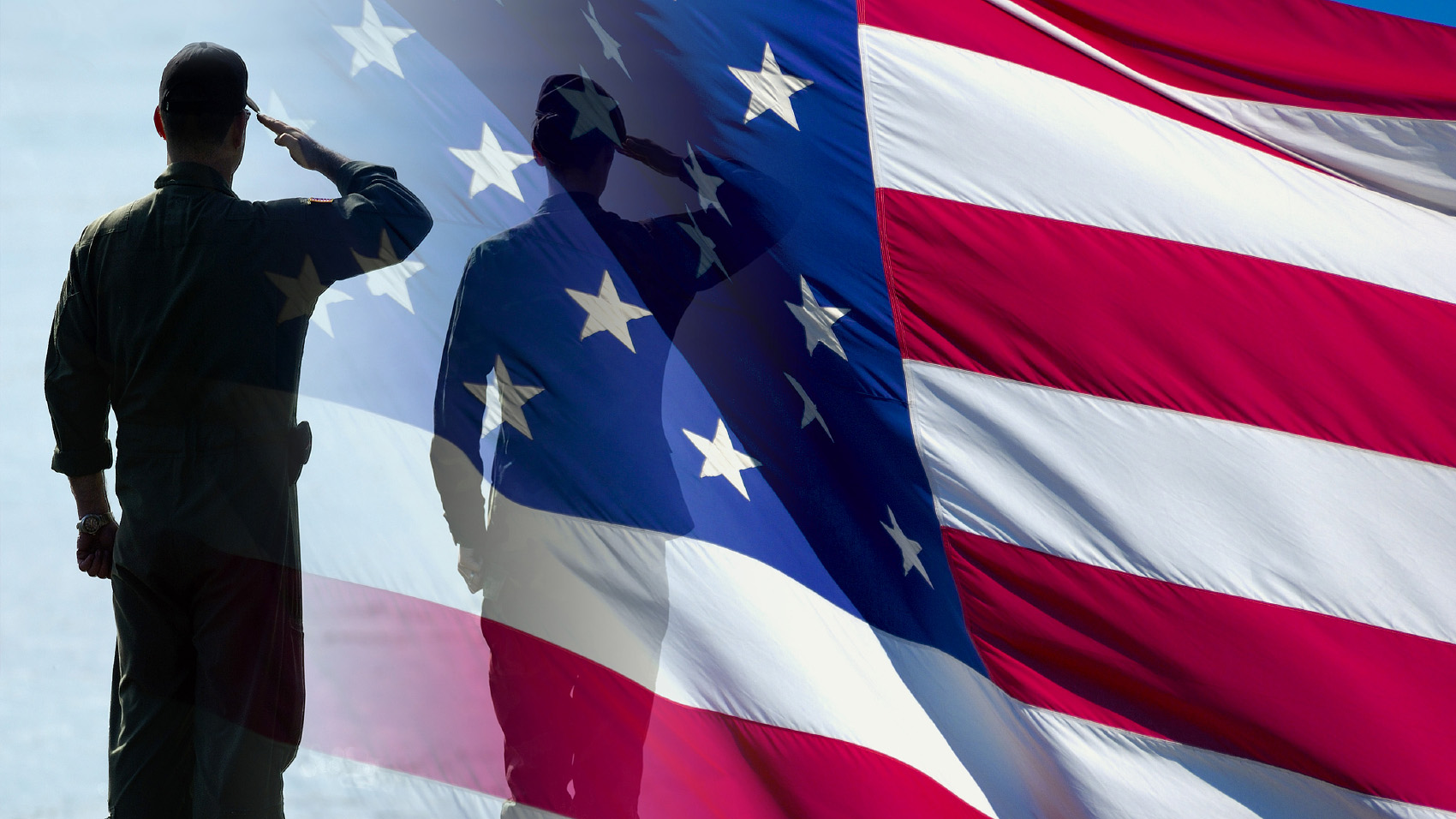 Military members salute the flag