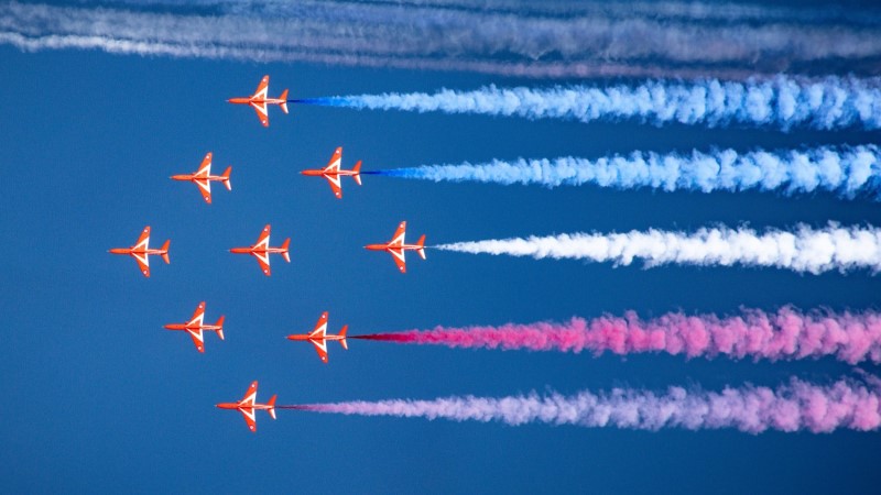 Red arrows in the sky