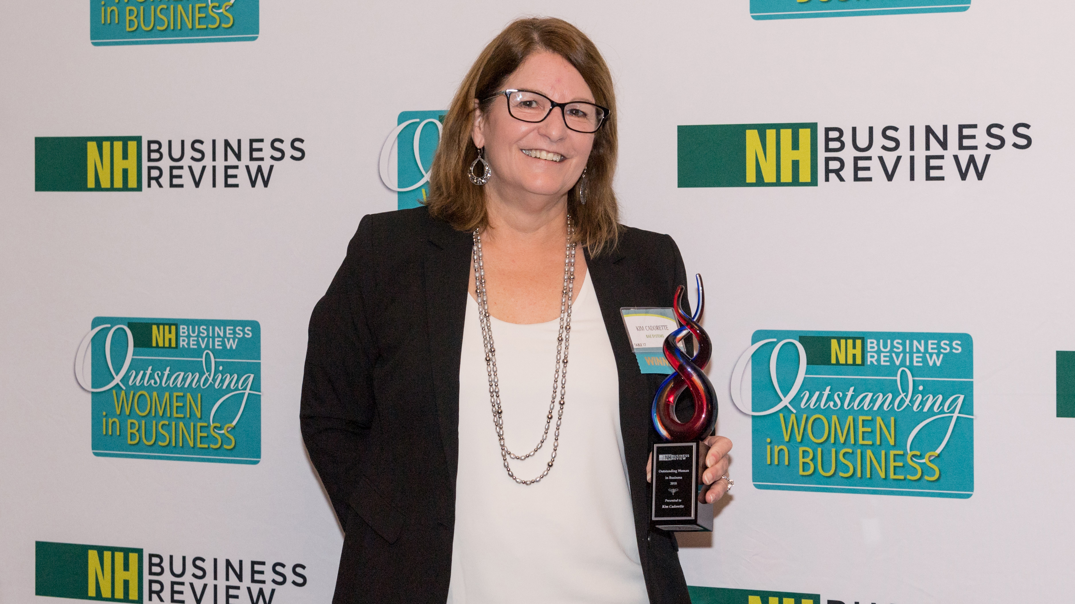 Kim Cadorette, director of operations, is honored with an Outstanding Women in Business Award from New Hampshire Business Review.