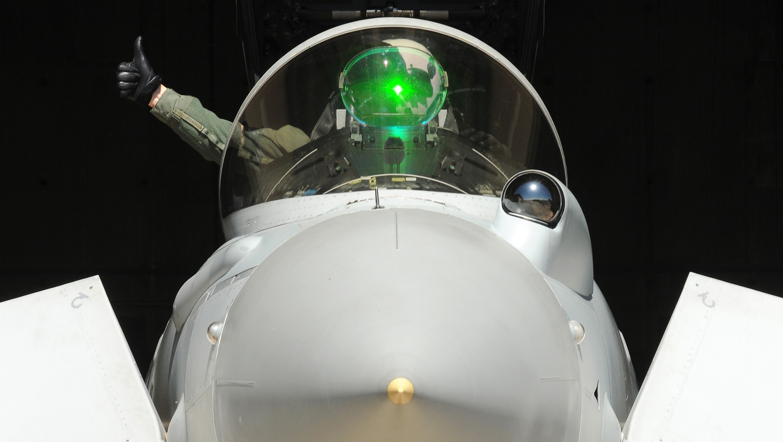 Typhoon thumbs up - Crown copyright