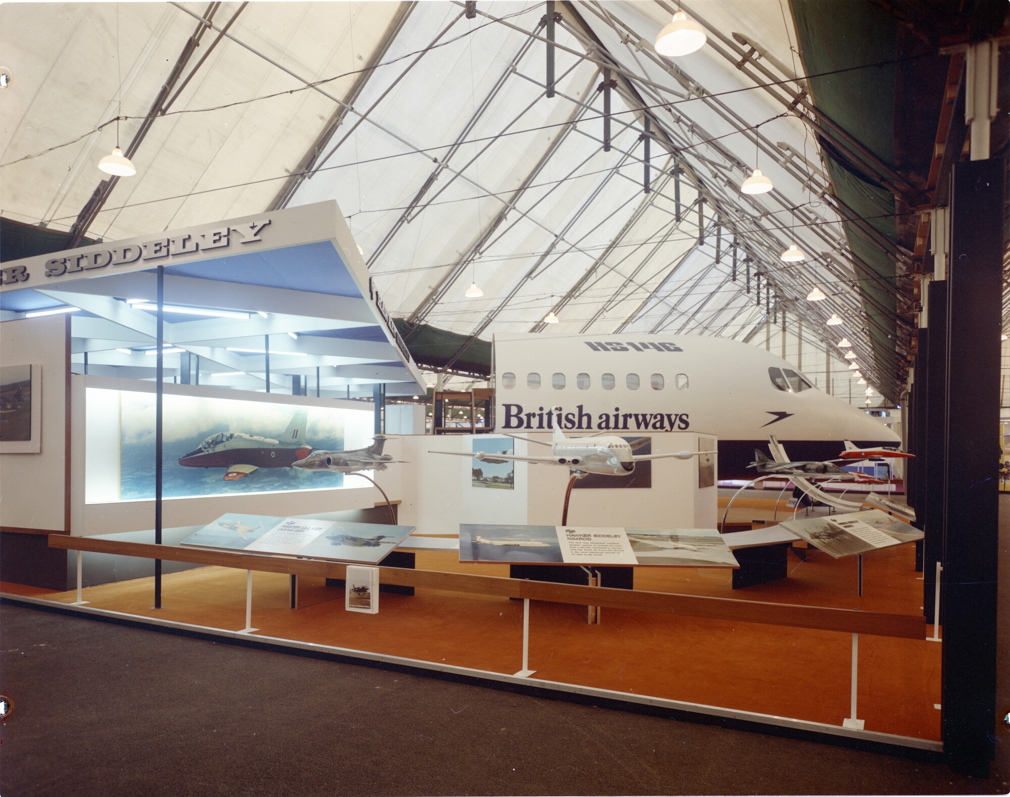 Hawker Siddeley stand at Farnborough Air Show, 1st September 1974.