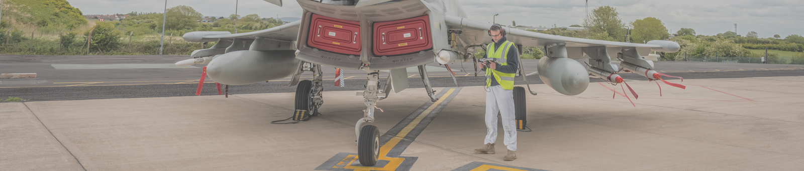 A Typhoon flight engineer checking the Typhoon Tablet