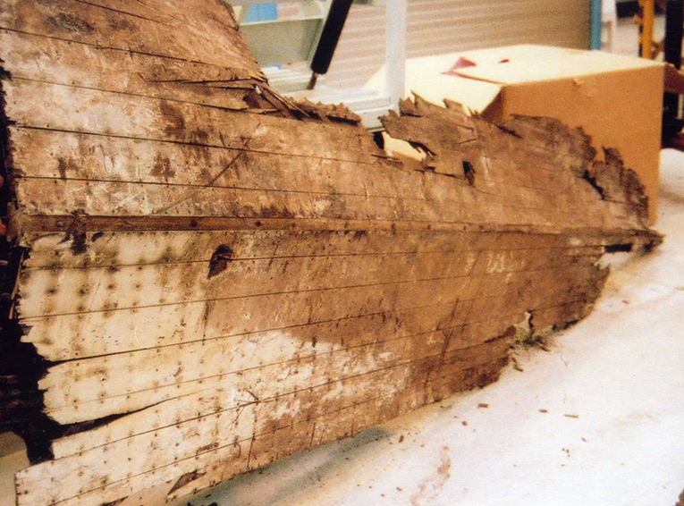 Remains of a flying boat recovered by BAE Systems at Warton