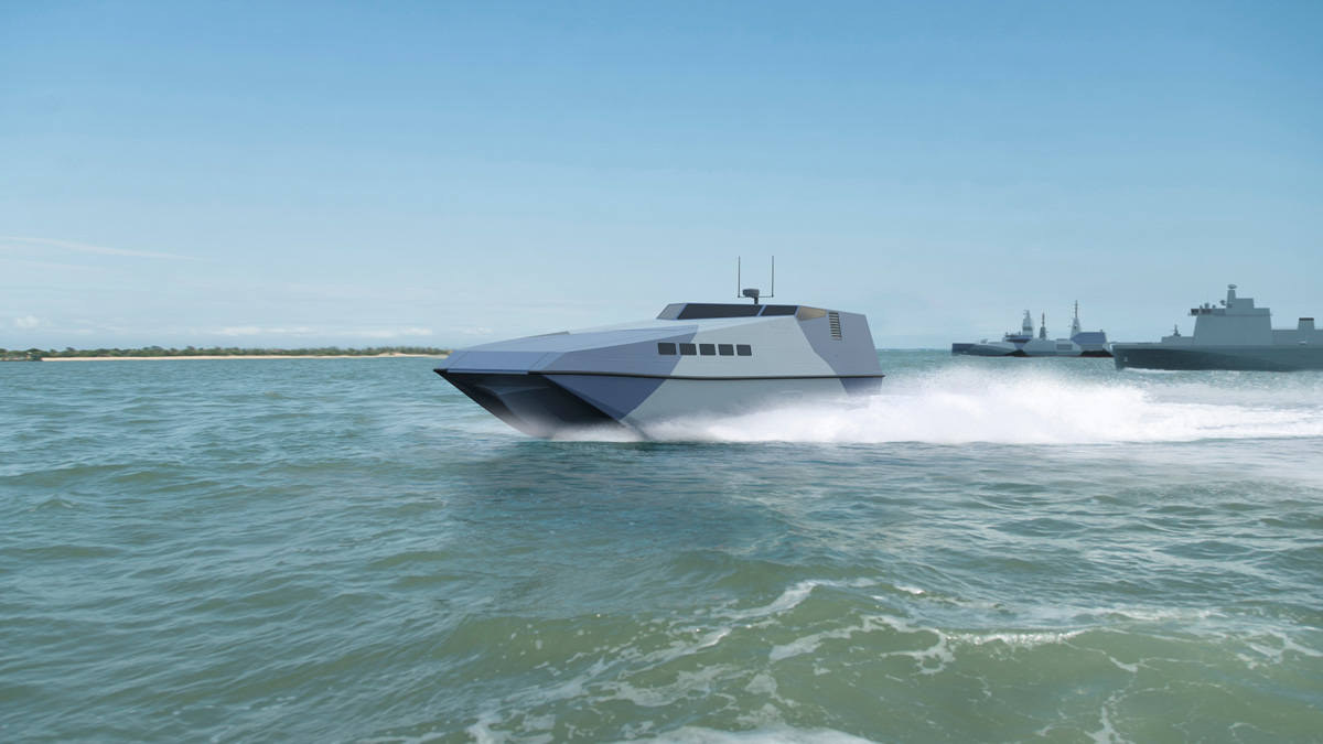 Connector ship at sea