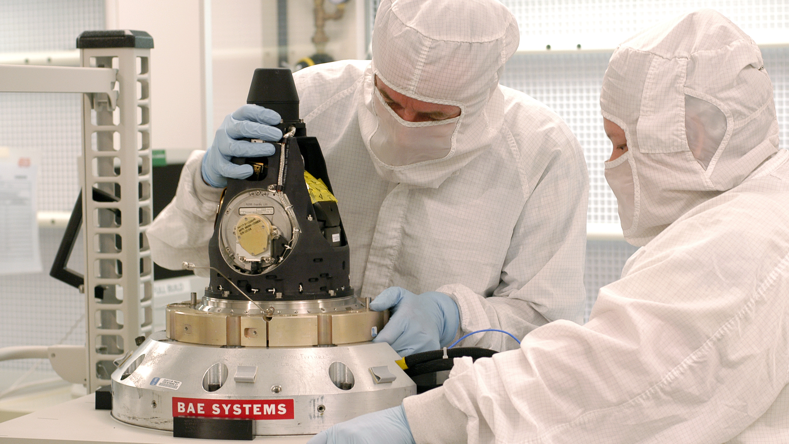 BAE Systems employees work on the THAAD interceptor seeker, built in Nashua, New Hampshire.