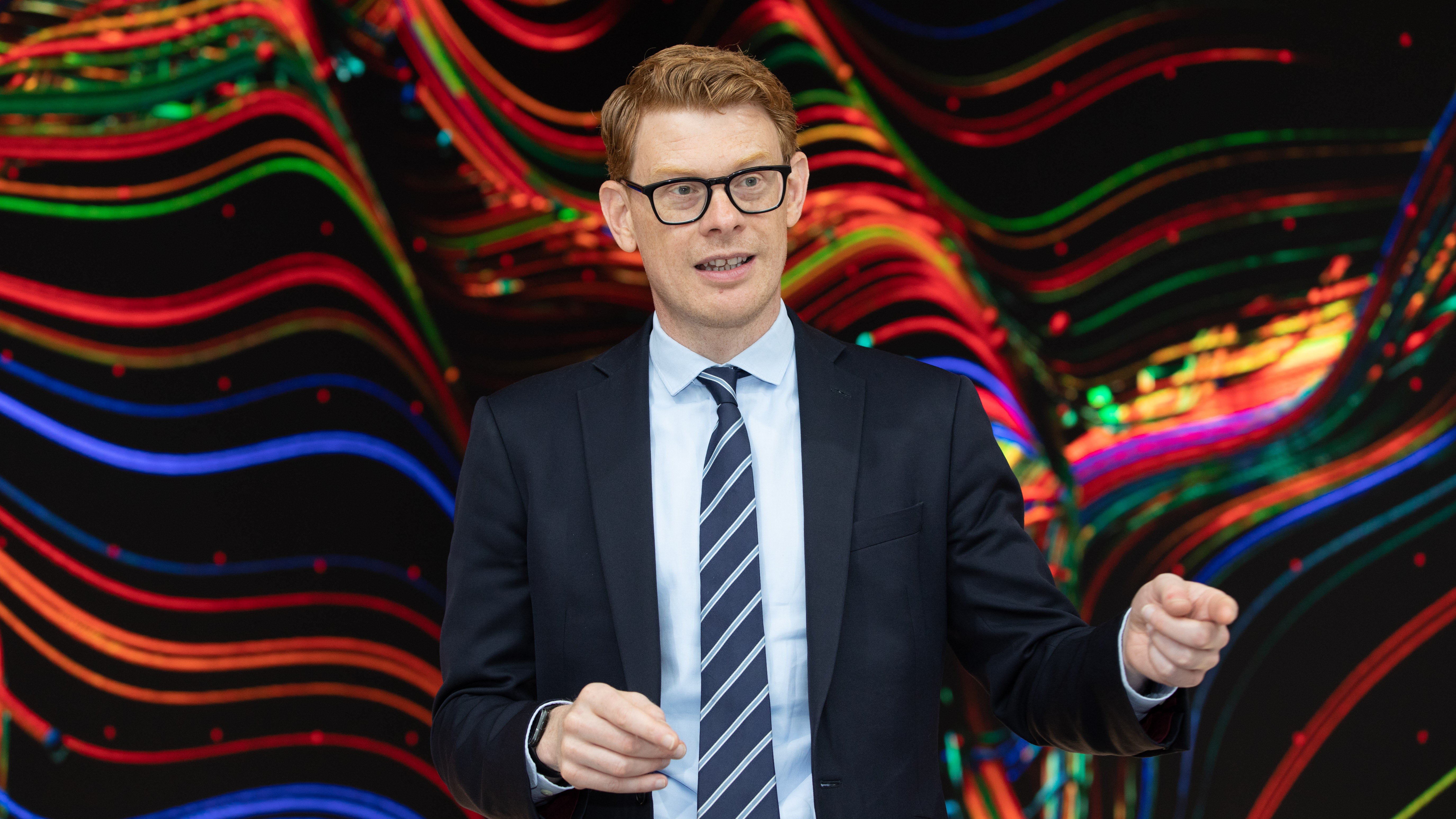 Neil presenting the electric product strategy at an event