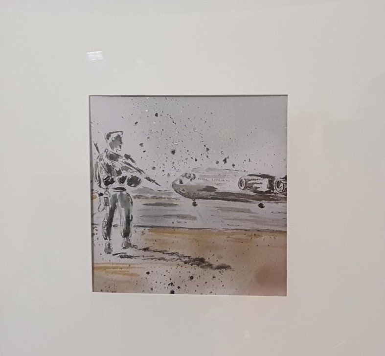 Framed drawing of Andrew ‘Mung’ Perry