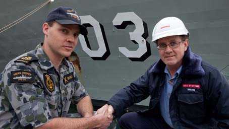 BAE Systems & Naval staff shakehands, New South Wales