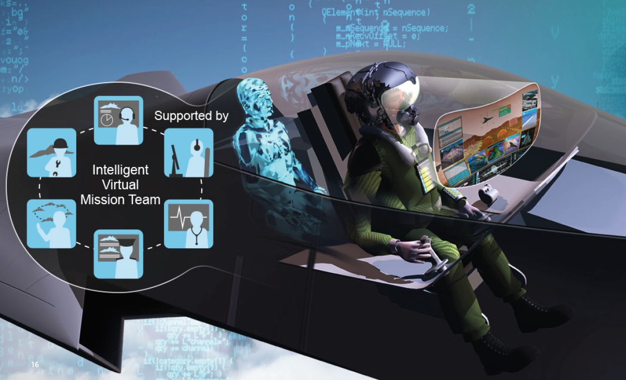 CGI image illustrating what a virtual assistant could be like if used in new virtual cockpits