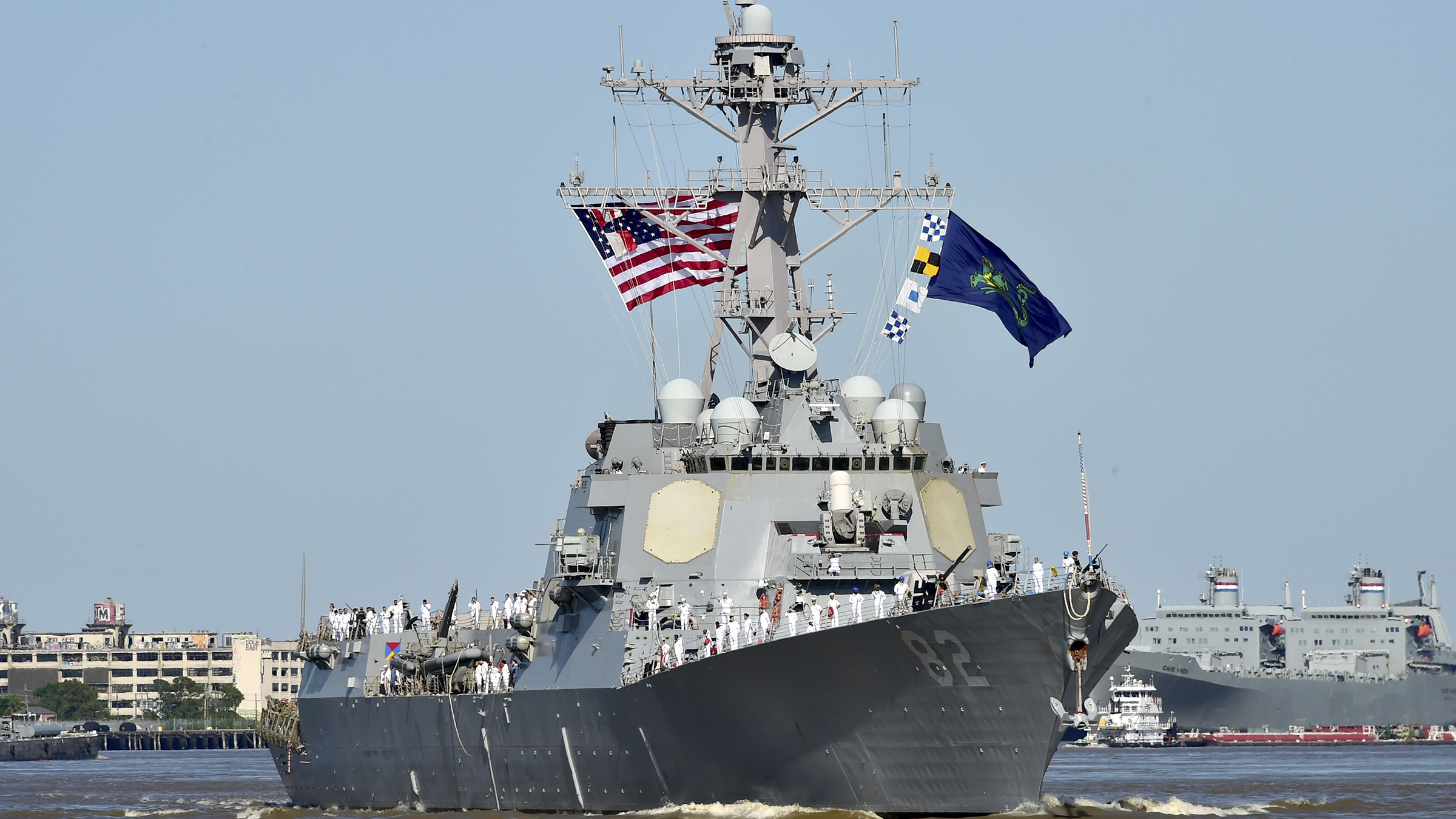 USS Lassen (DDG-82) is an Arleigh Burke-class guided missile destroyer in the United States Navy and is named for Medal of Honor recipient Commander Clyde Everett Lassen. U.S. Navy photo