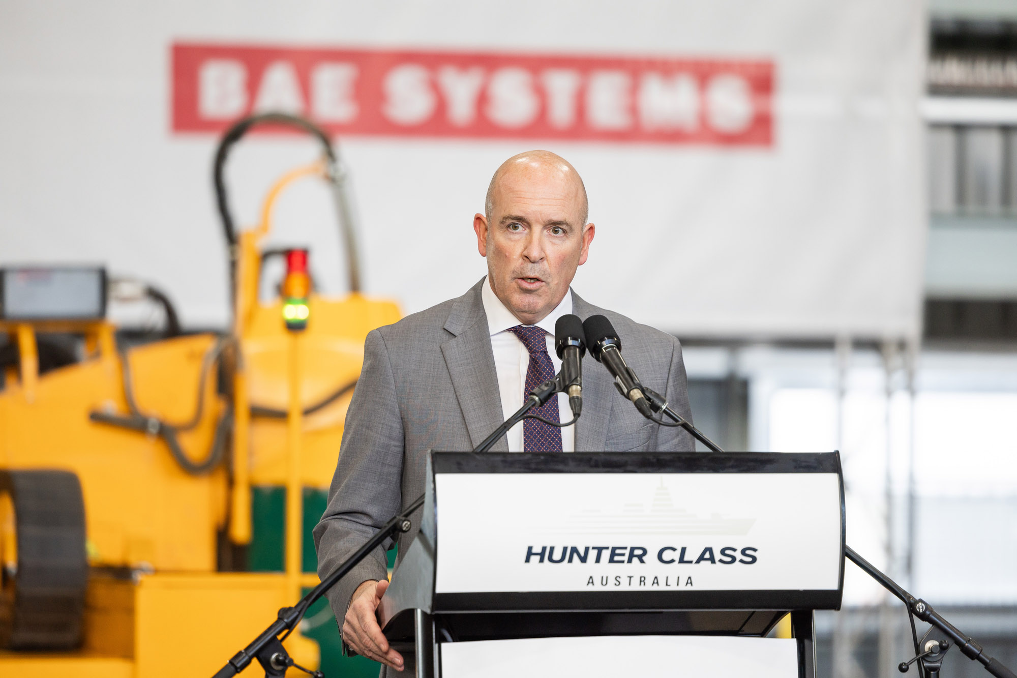 Craig Lockhart at the Hunter Class Frigate Program cut steel event