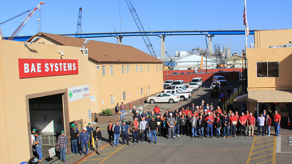 BAE Systems employees wear red shirts on Fridays