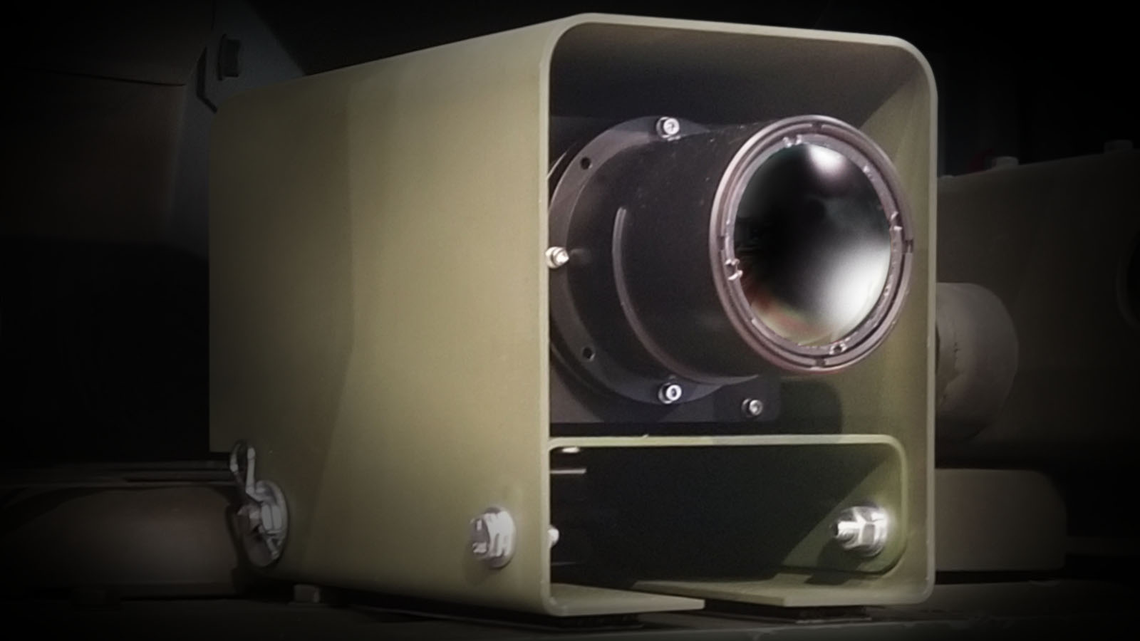 Close-up of one 1920x1200 high-definition sensor in the 360 MVP Sensor system that protect military ground vehicles for the USDOD and others. 